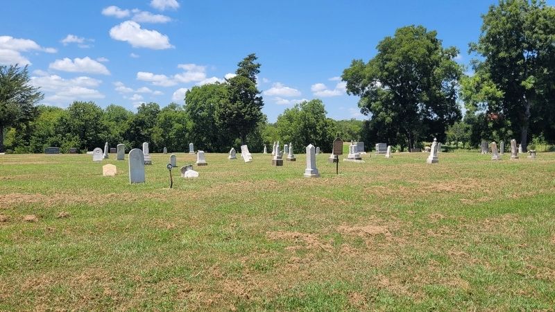 The view of the Judge James Hooker Gravestone and Marker in the cemetery image. Click for full size.