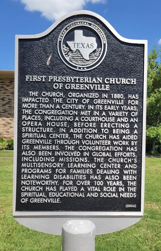 First Presbyterian Church of Greenville Marker image. Click for full size.