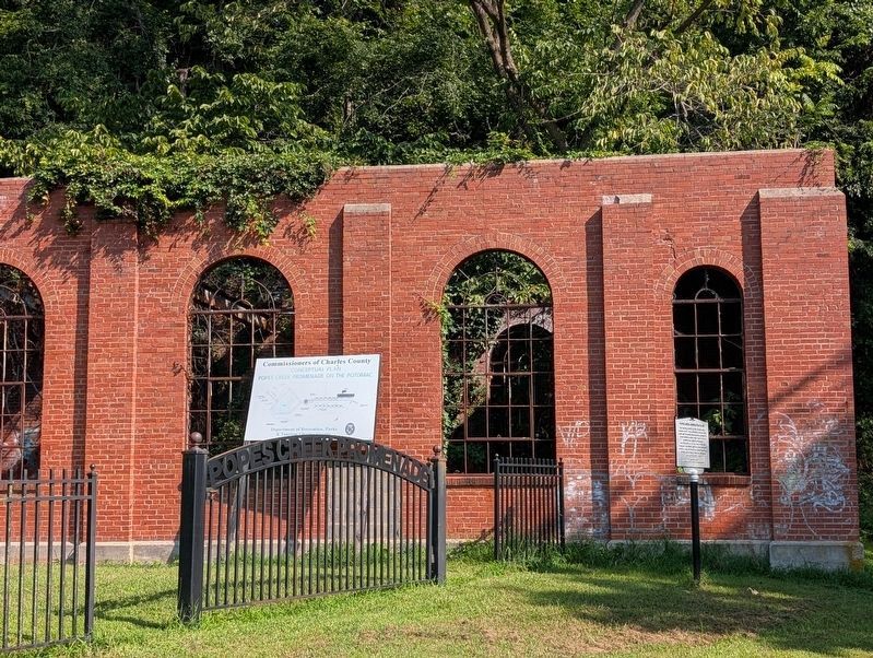 Popes Creek Generating Plant Marker and Ruins image. Click for full size.