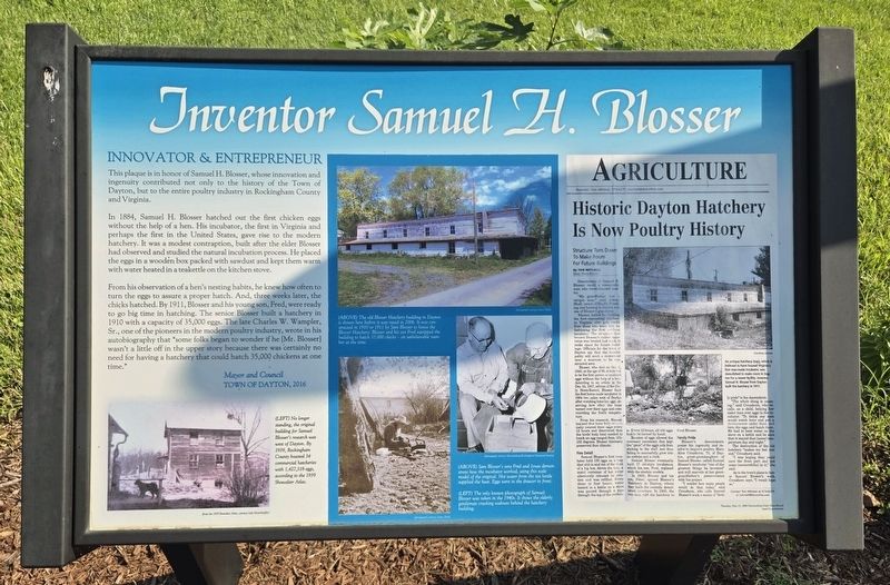Inventor Samuel H. Blosser Marker image. Click for full size.