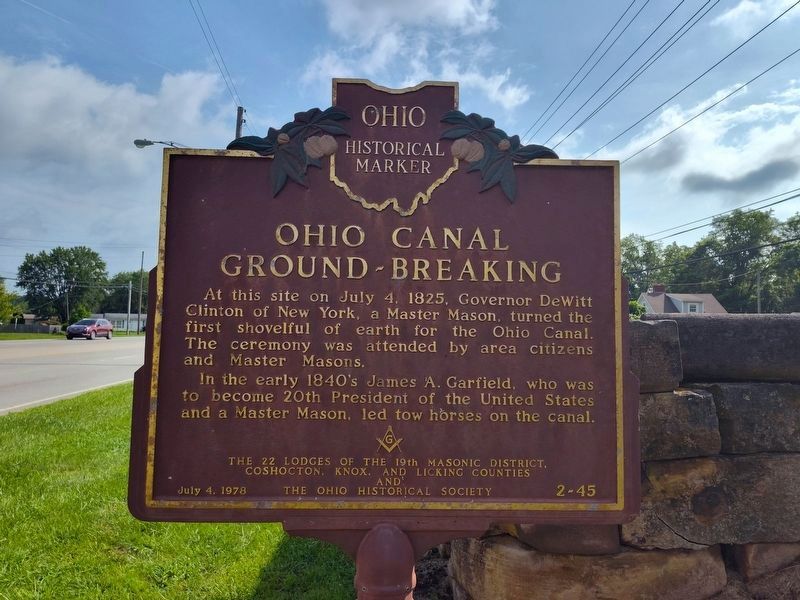 Ohio Canal Ground-Breaking Marker. Click for full size. Ohio Canal Ground-Breaking Marker image. Click for full size.