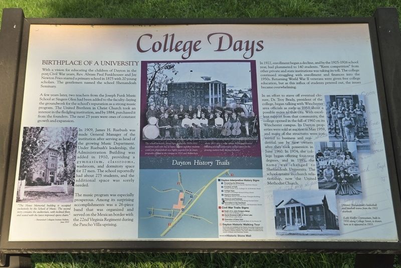 College Days Marker image. Click for full size.