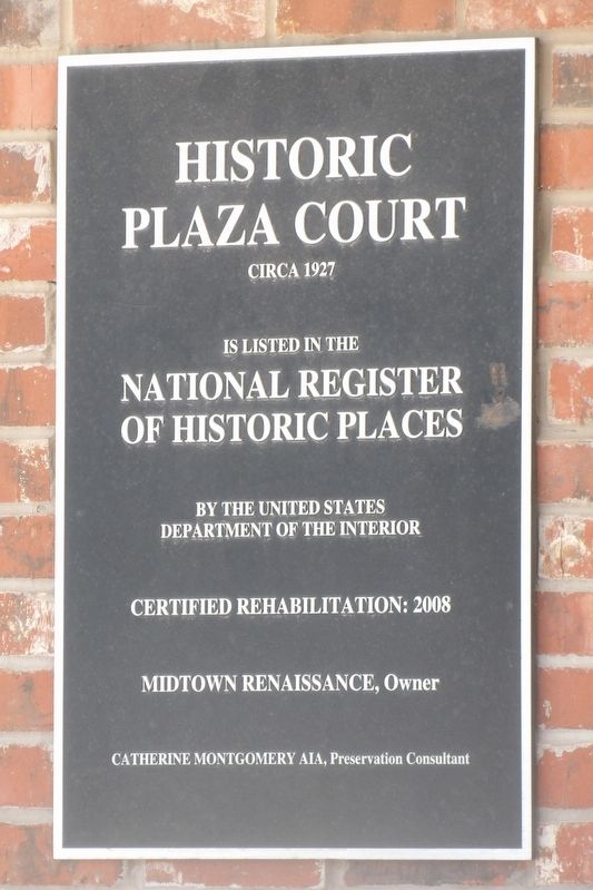 Historic Plaza Court Marker image. Click for full size.