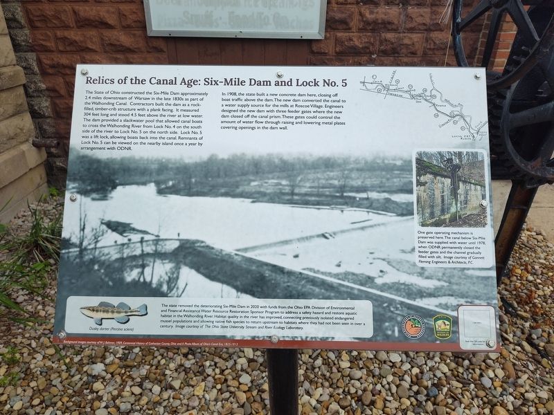 Relics of the Canal Age: Six-Mile Dam and Lock No. 5 Marker image. Click for full size.