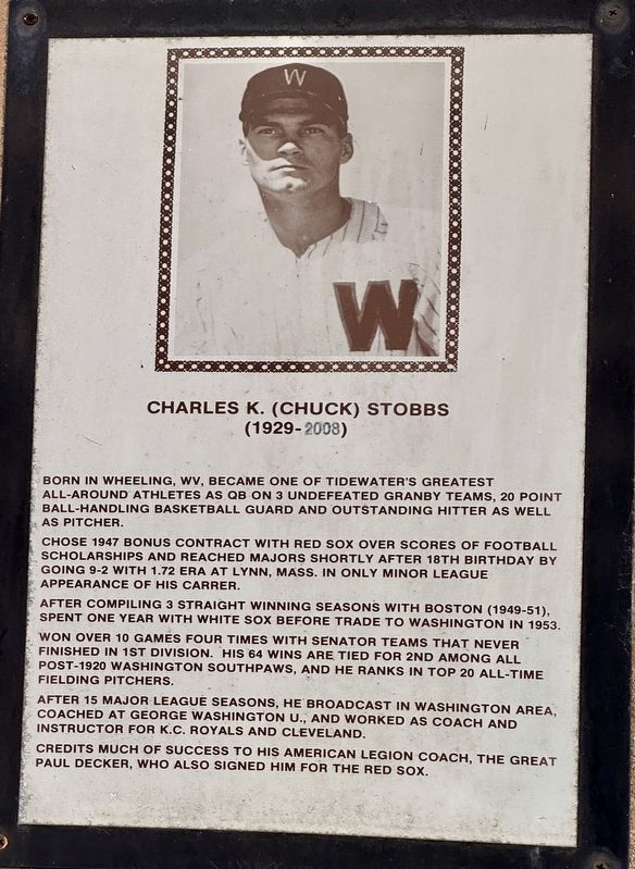 Charles K. (Chuck) Stobbs Marker image. Click for full size.