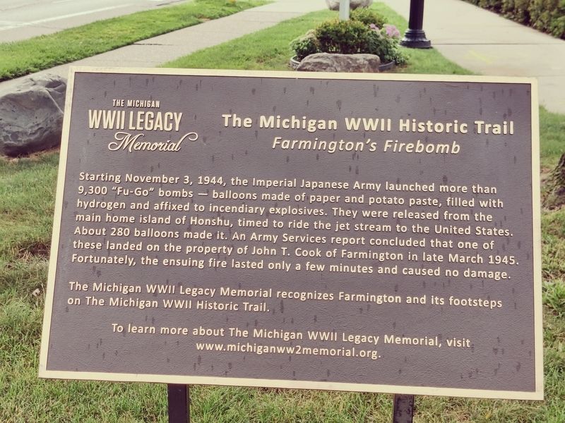 Farmington's Firebomb Marker image. Click for full size.