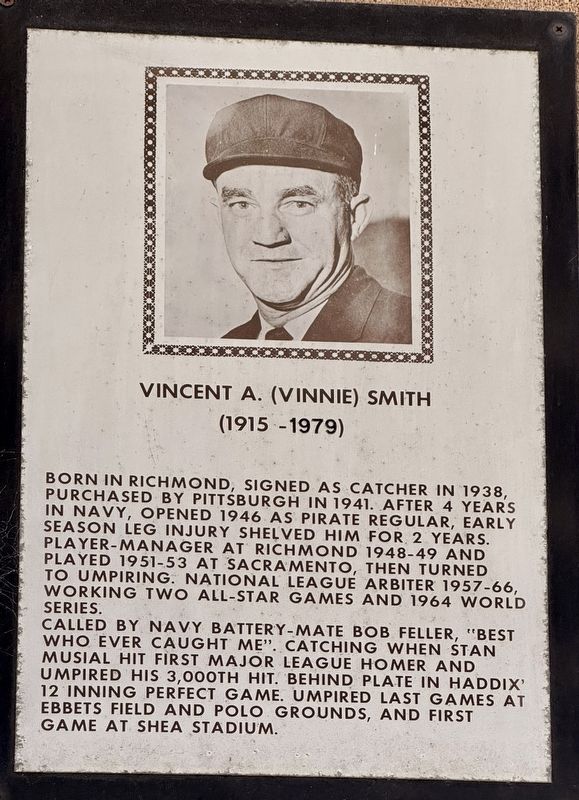 Vincent A. (Vinnie) Smith Marker image. Click for full size.