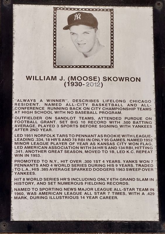 William J. (Moose) Skowron Marker image. Click for full size.