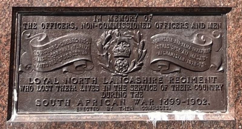 South African War Memorial Marker. Click for full size. South African War Memorial Marker image. Click for full size.