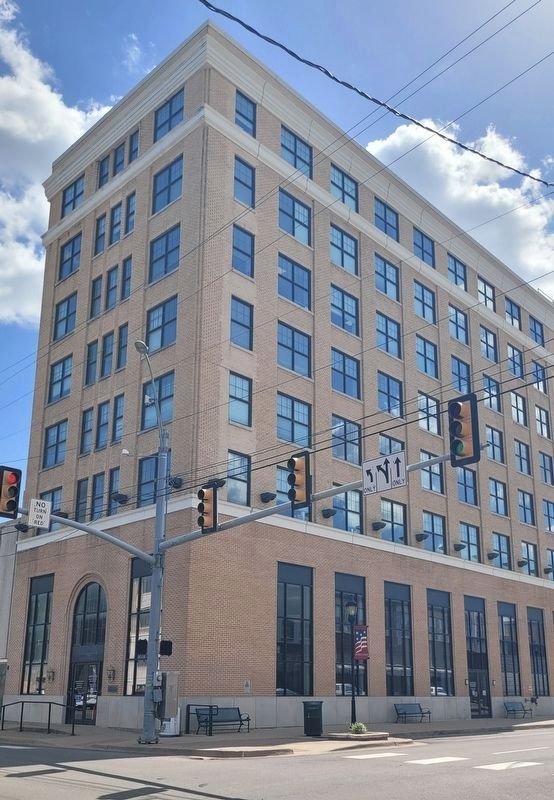 The front view of the Paul Mathews Exchange Building. Click for full size. The front view of the Paul Mathews Exchange Building image. Click for full size.