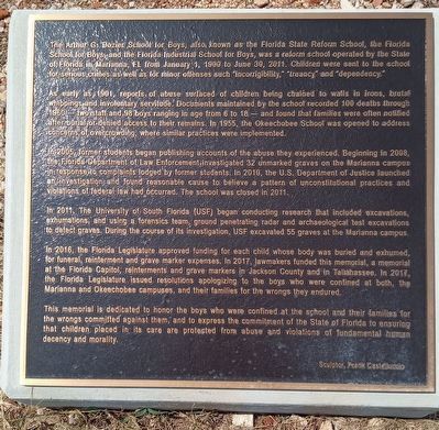 The Arthur G.Dozier School for Boys Marker. Click for full size. The Arthur G.Dozier School for Boys Marker image. Click for full size.