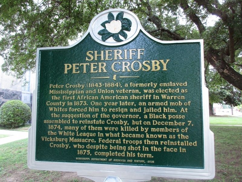 Sheriff Peter Crosby Marker image. Click for full size.