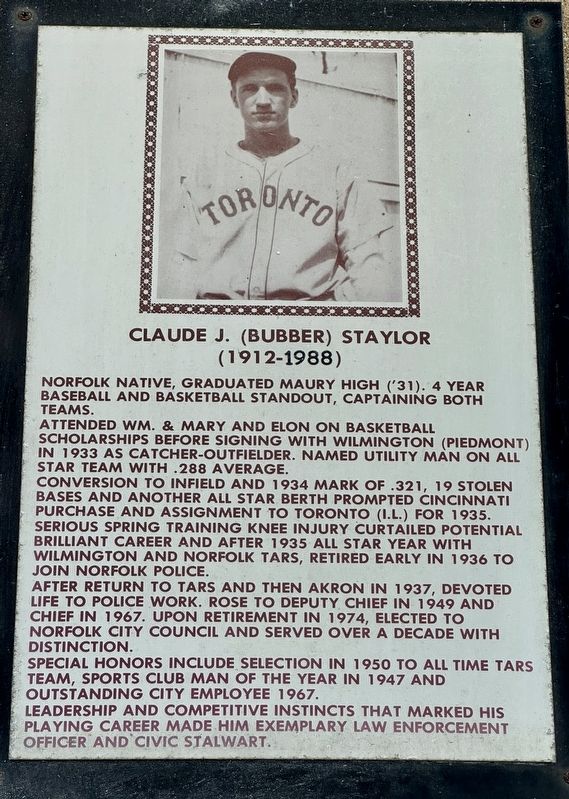 Claude J. (Bubber) Staylor Marker image. Click for full size.