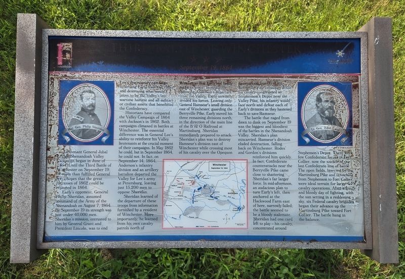 Third Battle of Winchester Marker. Click for full size. Third Battle of Winchester Marker image. Click for full size.