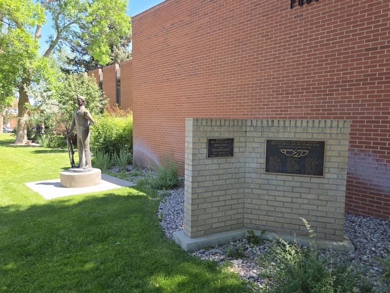 Dedicated to the Platte County Service Men and Service Women Marker. Click for full size. Dedicated to the Platte County Service Men and Service Women Marker image. Click for full size.