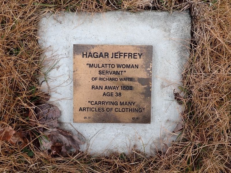 Hagar Jeffrey Witness Stone. Click for full size. Hagar Jeffrey Witness Stone image. Click for full size.