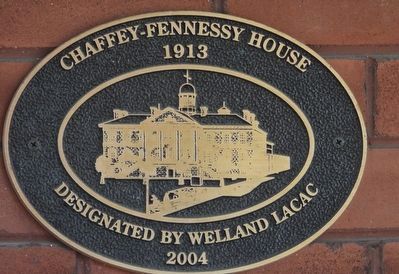 Chaffey-Fennessy House 1913 - Marker. Click for full size. Chaffey-Fennessy House 1913 - Marker image. Click for full size.