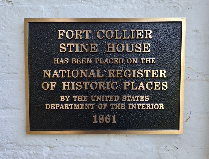 Fort Collier Stine House Marker. Click for full size. Fort Collier Stine House Marker image. Click for full size.