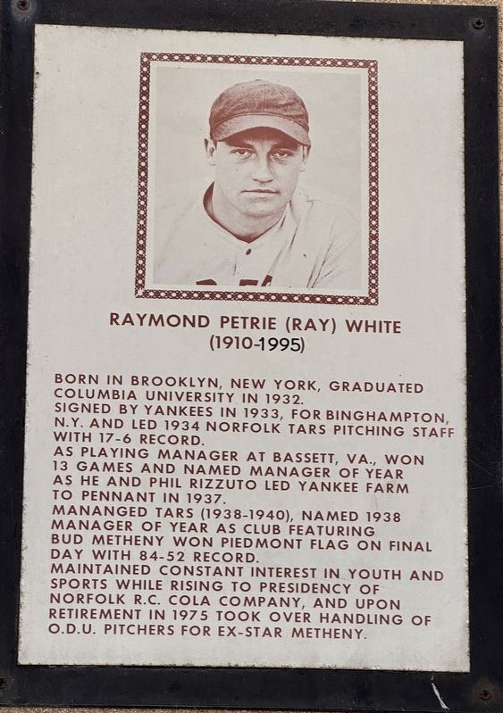 Raymond Petrie (Ray) White Marker image. Click for full size.