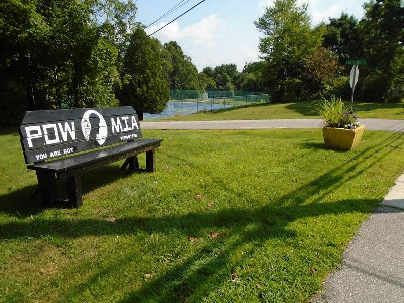 P.O.W.-M.I.A. Memorial Bench. Click for full size. P.O.W.-M.I.A. Memorial Bench image. Click for full size.