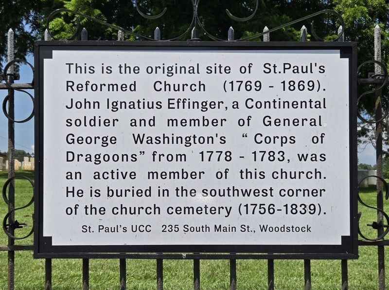 St. Paul's Reformed Church Marker image. Click for full size.