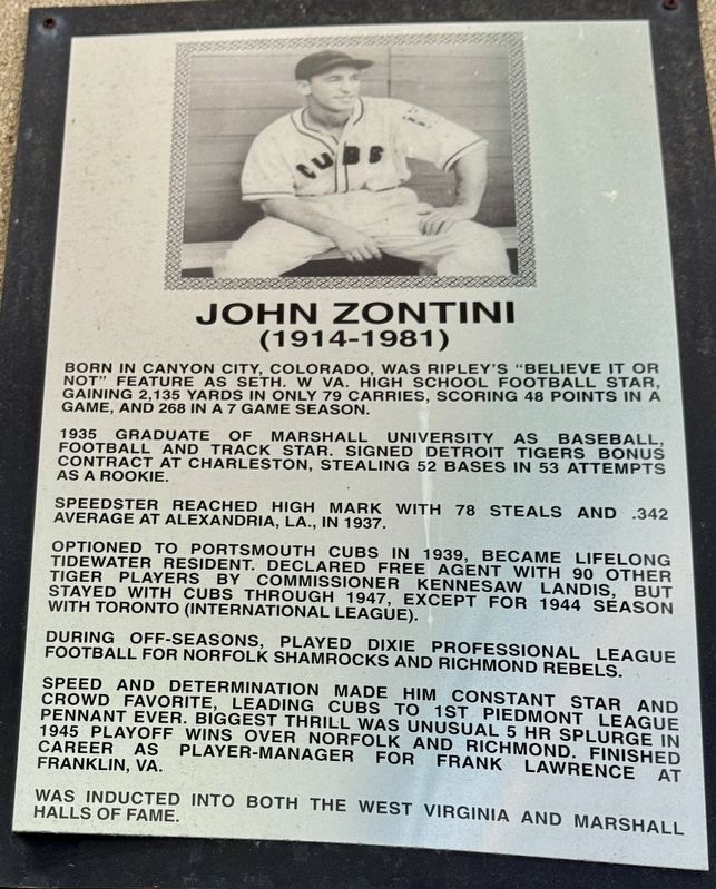 John Zontini Marker. Click for full size. John Zontini Marker image. Click for full size.