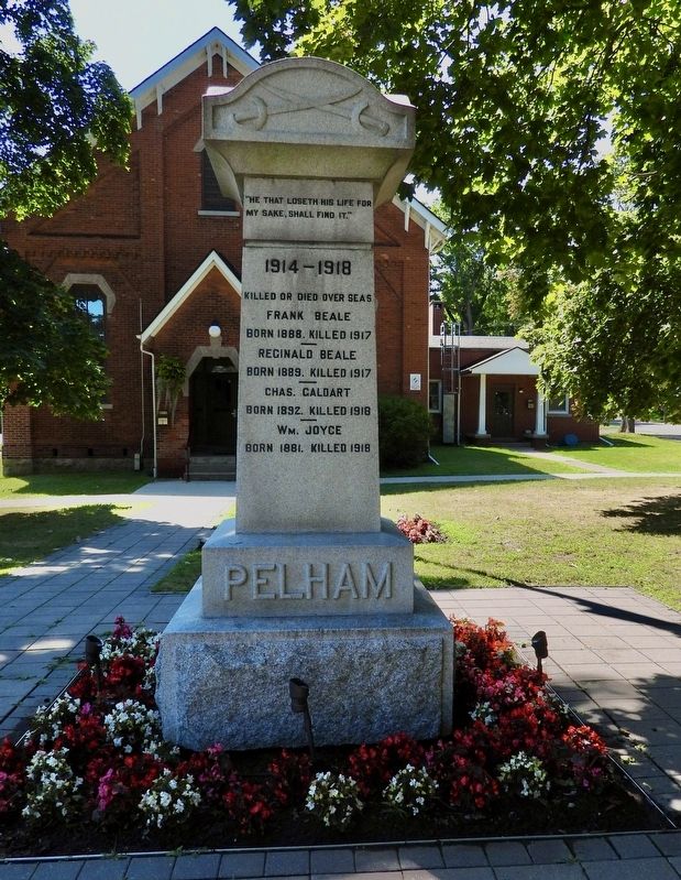 Pelham Cenotaph - East side image. Click for full size.