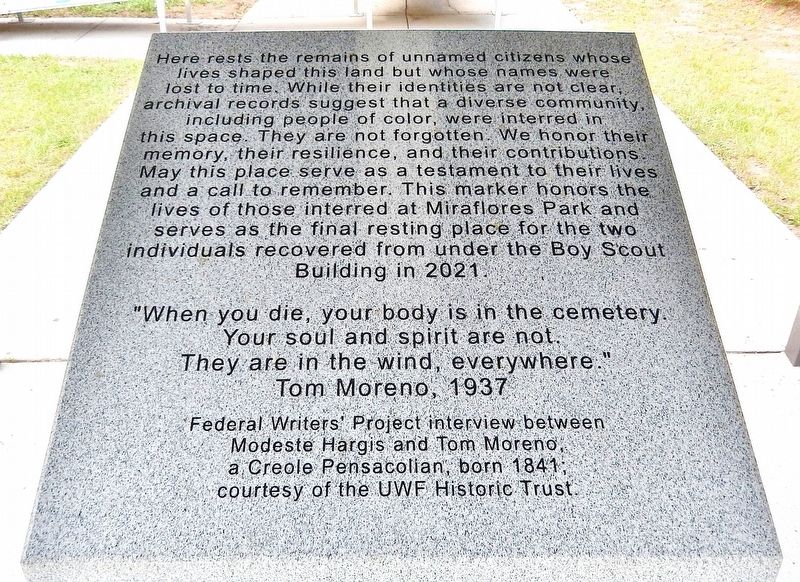 Here Rests the Remains of Unnamed Citizens Marker image. Click for full size.
