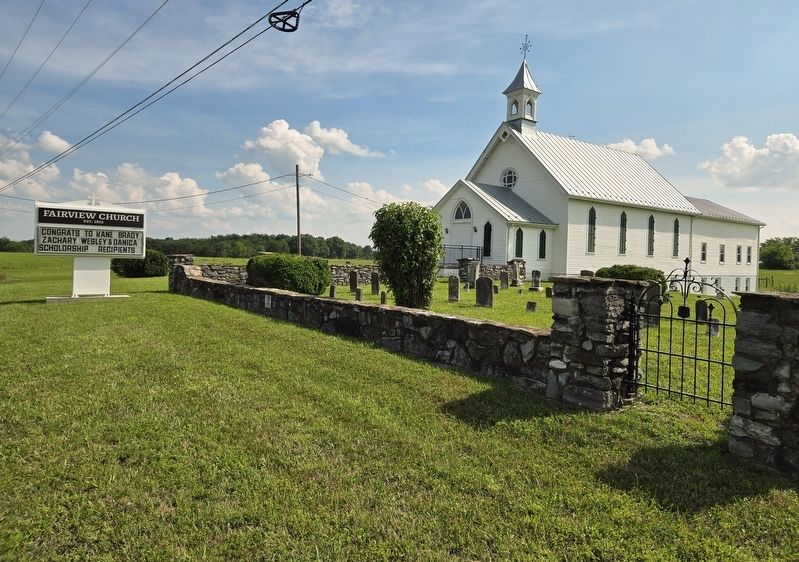Fairview Church and Stone Wall. Click for full size. Fairview Church and Stone Wall image. Click for full size.