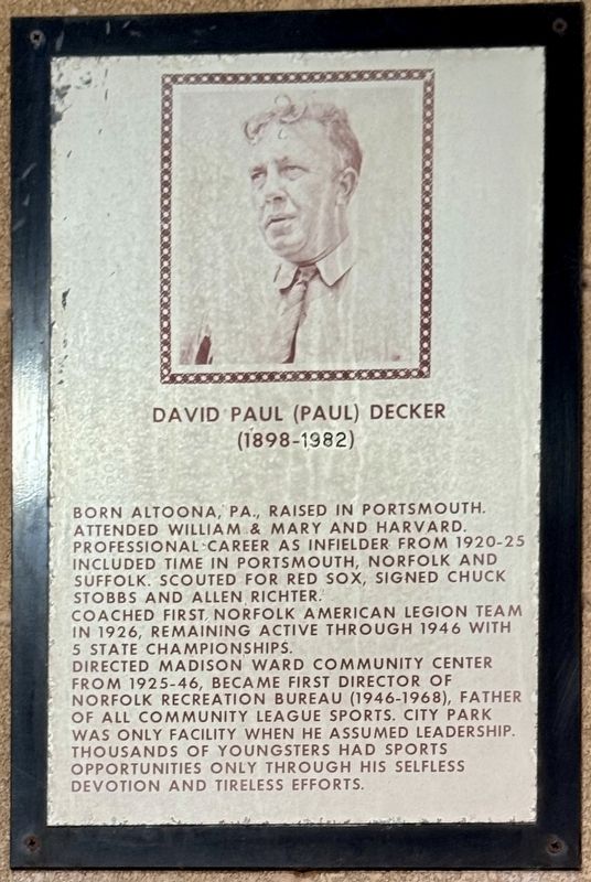 David Paul (Paul) Decker Marker image. Click for full size.