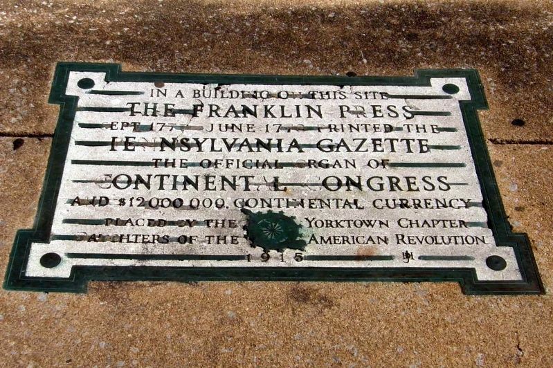 The Franklin Press Marker image. Click for full size.