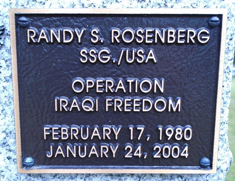 SSG. Randy S. Rosenberg, US A[rmy] Marker image. Click for full size.