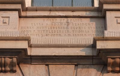 The County Courthouse - inscription over main entrance image. Click for full size.