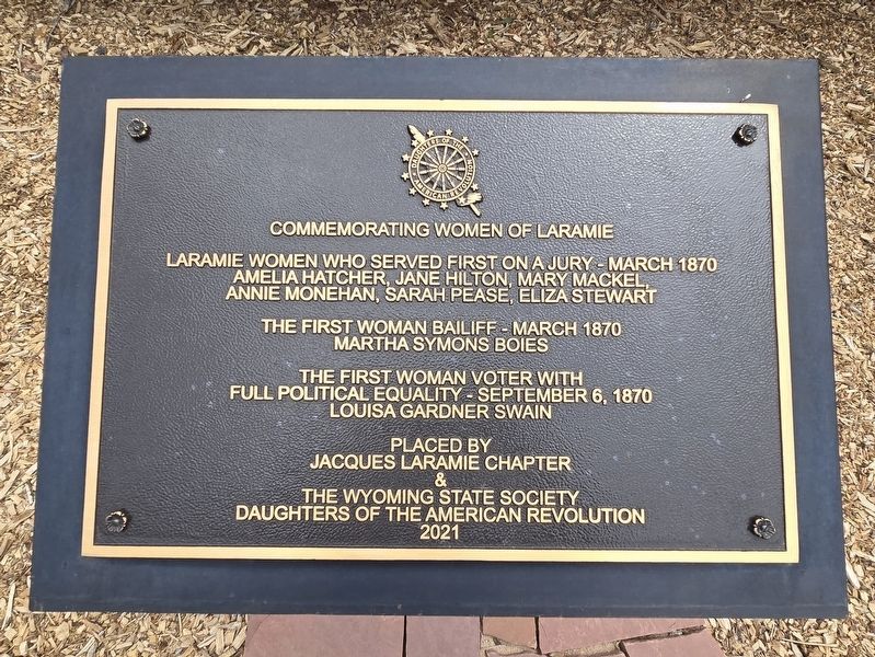 Commemorating Women of Laramie Marker image. Click for full size.