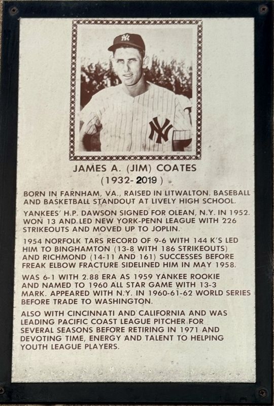 James A. (Jim) Coates Marker image. Click for full size.