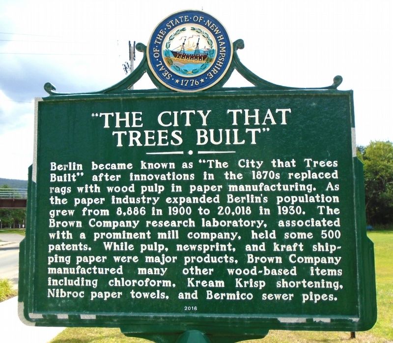 "The City That Trees Built" Marker image. Click for full size.