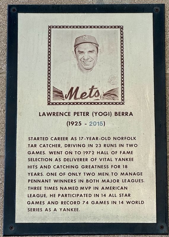 Lawrence Peter (Yogi) Berra Marker image. Click for full size.