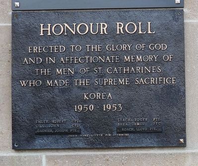 St. Catharines Honour Roll - Korea - Marker image. Click for full size.