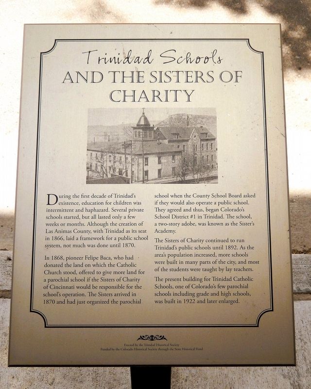 Trinidad Schools and the Sisters of Charity Marker image. Click for full size.