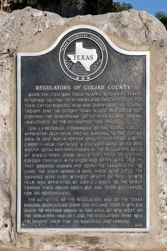 Regulators of Goliad County Marker image. Click for full size.