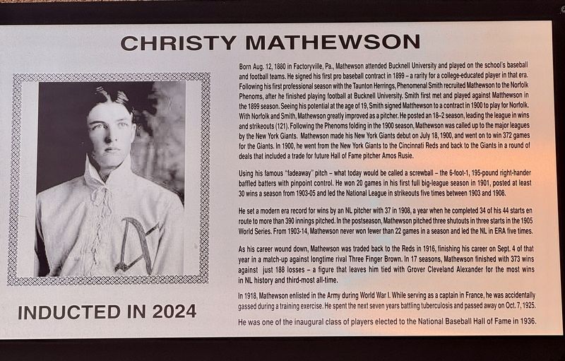Christy Mathewson Marker image. Click for full size.