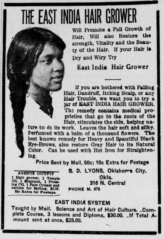 Advertisement for "The East India Hair Grower". Click for full size. Advertisement for "The East India Hair Grower" image. Click for full size.