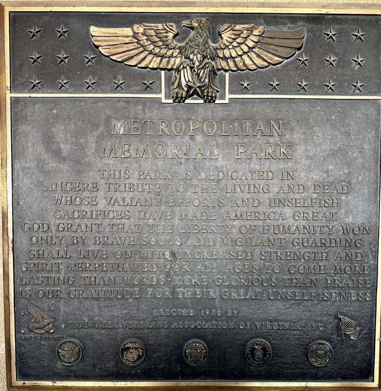 Metropolitan Memorial Park Marker image. Click for full size.