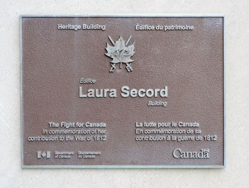 Édifice Laura Secord Building - Marker. Click for full size. Édifice Laura Secord Building - Marker image. Click for full size.