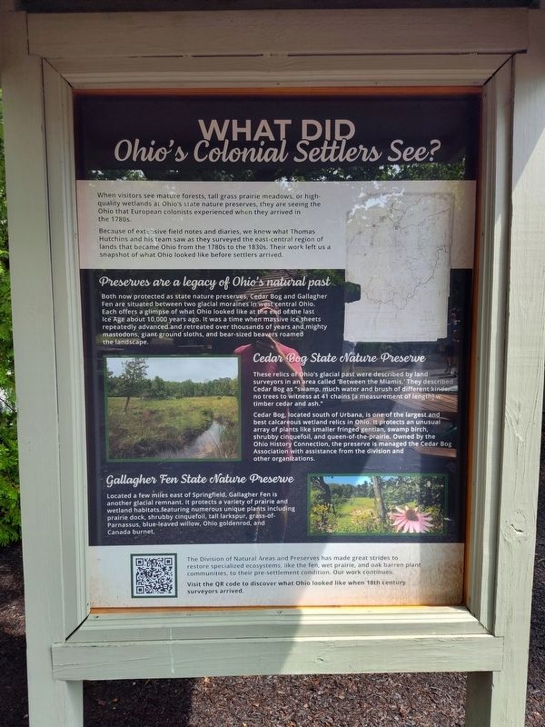 What Did Ohio's Colonial Settlers See? Marker. Click for full size. What Did Ohio's Colonial Settlers See? Marker image. Click for full size.