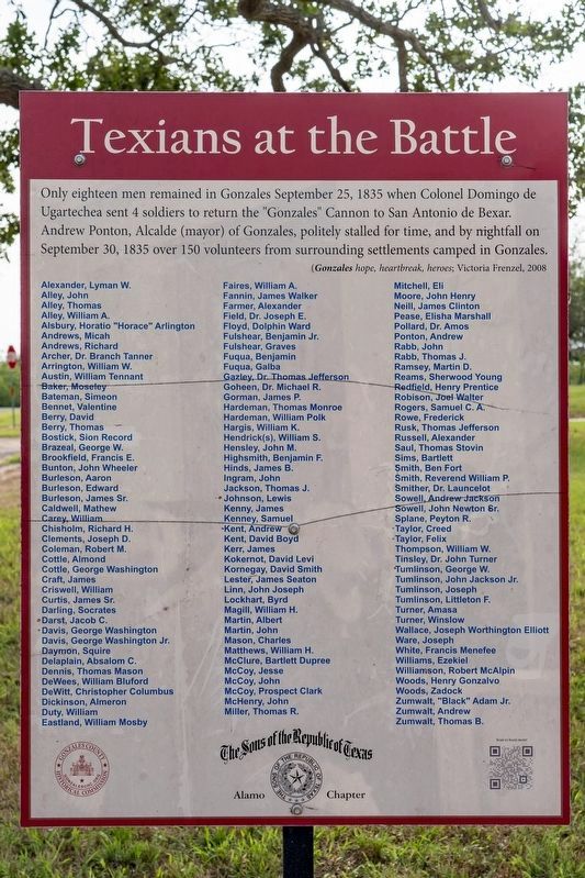 Texians at the Battle Marker image. Click for full size.