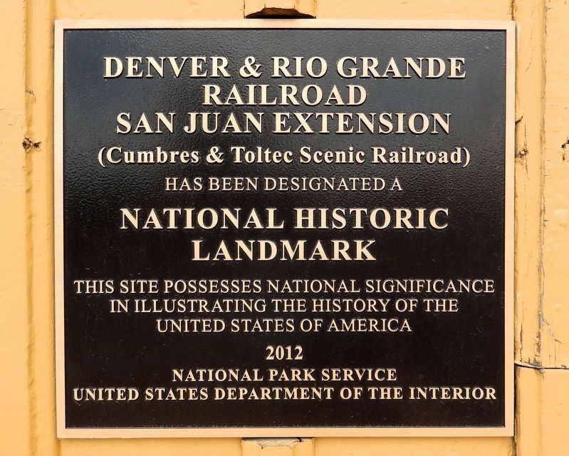 Denver & Rio Grande Railroad San Juan Extension Marker. Click for full size. Denver & Rio Grande Railroad San Juan Extension Marker image. Click for full size.