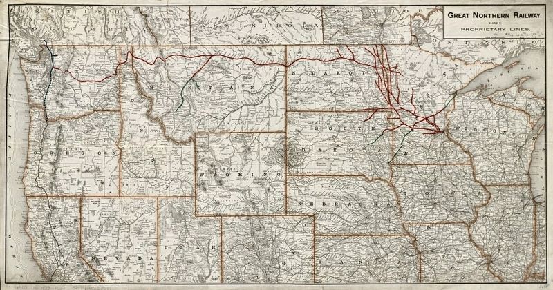 Map of the Great Northern Railroad in 1889. Click for full size. Map of the Great Northern Railroad in 1889 image. Click for full size.