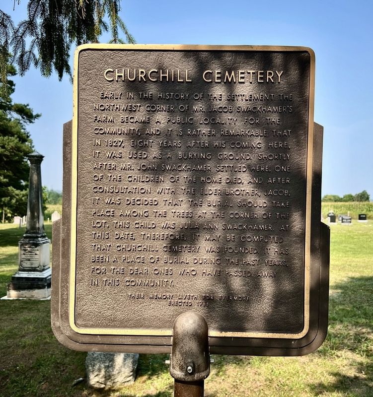 Churchill Cemetery Marker image. Click for full size.