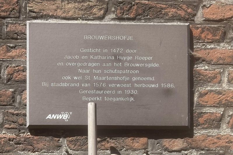 Brouwershofje / Brewers Almshouse Marker image. Click for full size.